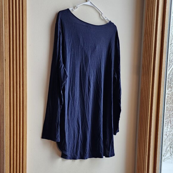 Jones New York Navy Blue Button-Up Henley Size 2X - Picture 11 of 13